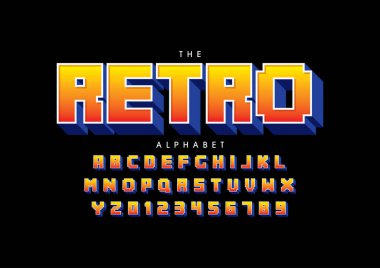 Renkli alfabe şablonu, basit biçim, vektör illüstrasyonu 