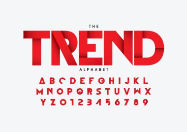 Renkli alfabe şablonu, basit biçim, vektör illüstrasyonu 