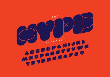 Renkli alfabe şablonu, basit biçim, vektör illüstrasyonu 