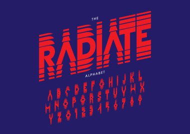 Renkli alfabe şablonu, basit biçim, vektör illüstrasyonu 