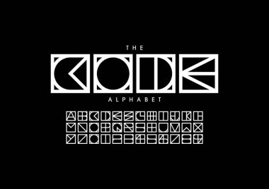 Renkli alfabe şablonu, basit biçim, vektör illüstrasyonu 