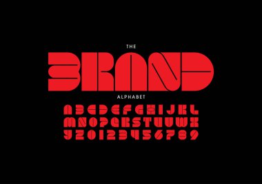 Renkli alfabe şablonu, basit biçim, vektör illüstrasyonu 