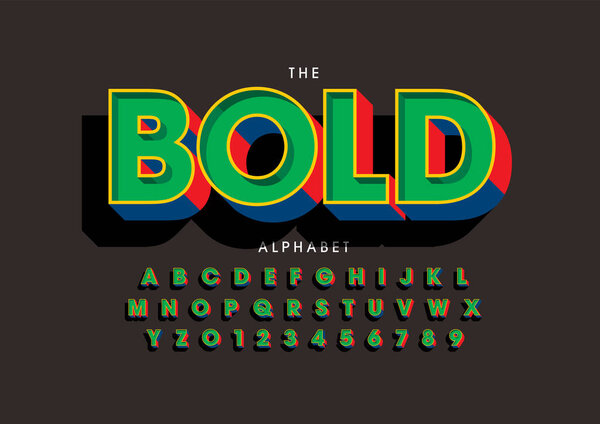 Colored alphabet template, simple style, vector illustration 