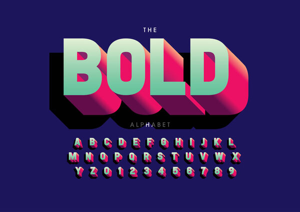 Colored alphabet template, simple style, vector illustration 