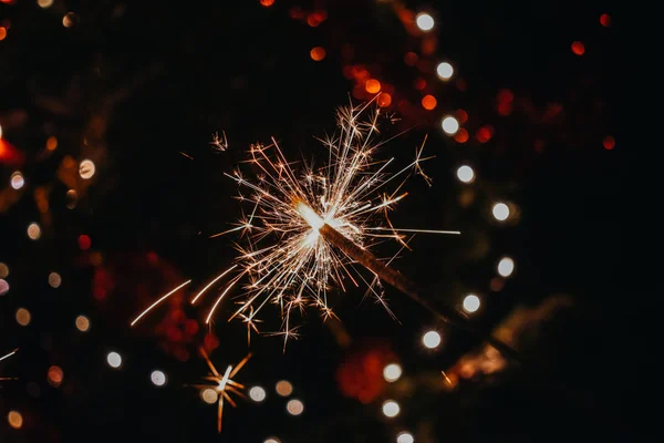 Sparklers Burning Sparks Flying — Stock fotografie