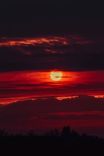 Захід Сонця Небо Над Полем — стокове фото