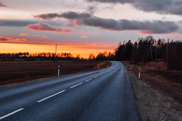 Obloha Západu Slunce Nad Polem — Stock fotografie