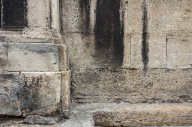 Küflü eski beton dokusu. Grunge tarzı. Metin için boşluk