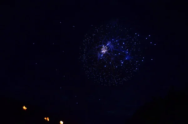 Blue Firework fired in Versailles