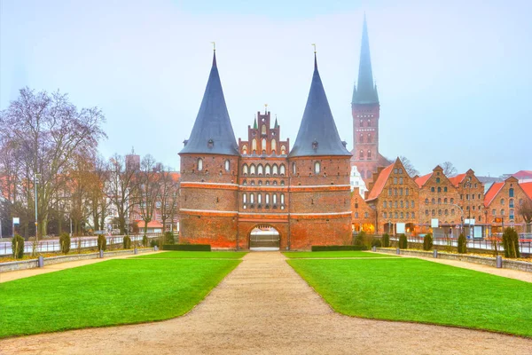 The Holstein Gate (Holstentor) in Lubeck. Germany — Stock Photo, Image