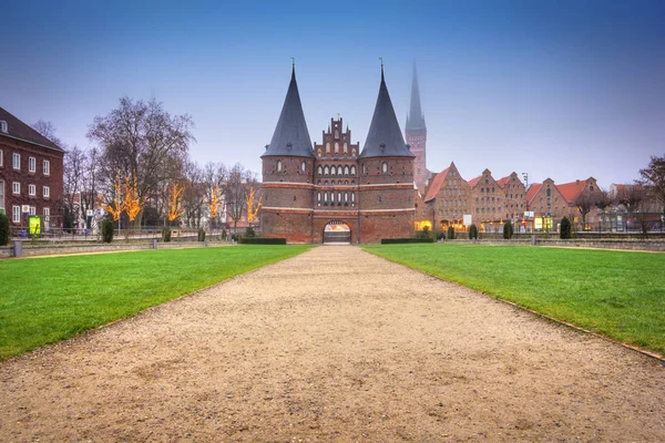 The Holstein Gate in Lubeck. Germany — Stock Photo, Image