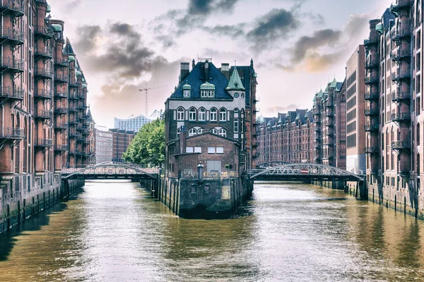 Water Castle in the warehouse district Hamburg — Stock Photo, Image