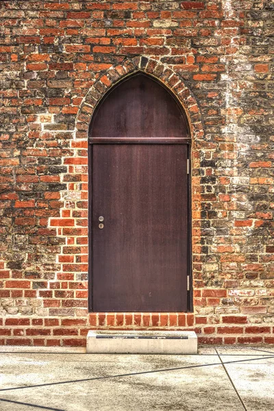 Old wooden door to church in Lubeck - Germany — Stock Photo, Image