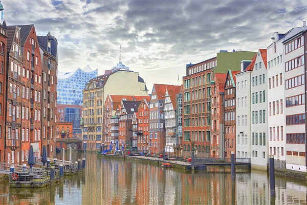 Speicherstadt in Hamburg, street view of Hamburg, Germany — Stock Photo, Image