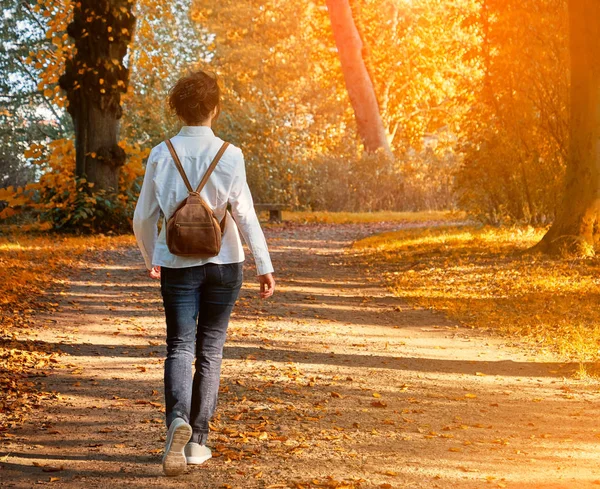 Caminante en un día de otoño — Foto de Stock