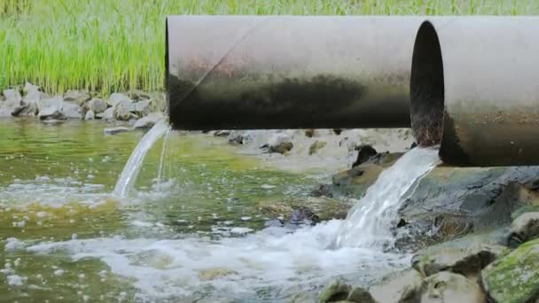 Aguas residuales o domésticas o aguas residuales municipales — Vídeo de stock