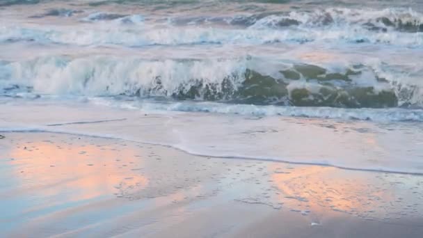 Piękna plaża i fale morskie — Wideo stockowe