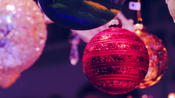 Decoração festiva de Natal. Conceito de Ano Novo e Natal — Vídeo de Stock