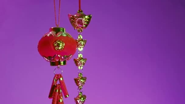 Traditionele Rode Decoratie Voor Chinees Nieuwjaar Authentiek Ornament — Stockvideo