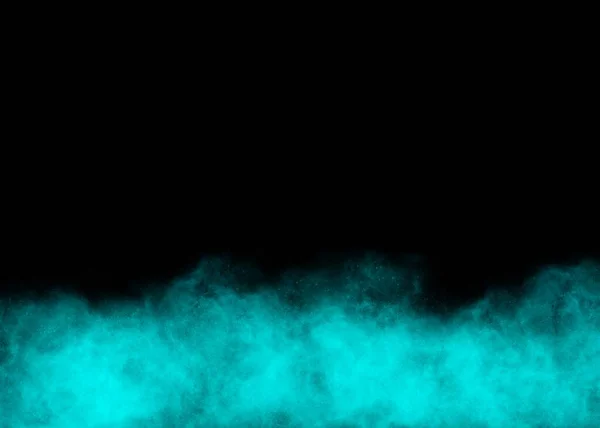 Luz fumaça azul no fundo preto — Fotografia de Stock