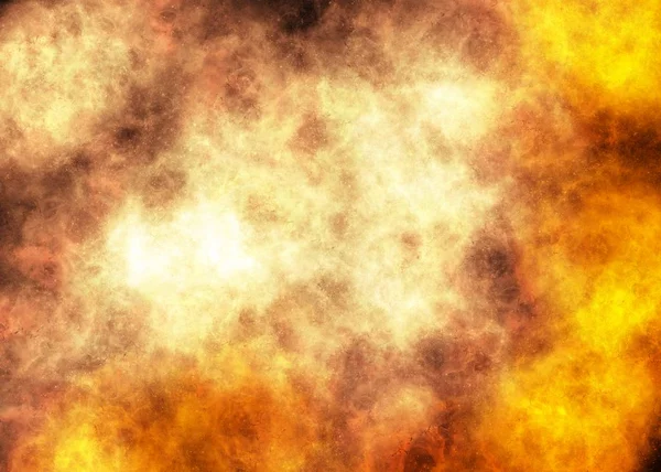 Nebulosa de energia amarela e branca sobre fundo preto — Fotografia de Stock