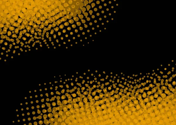 Siyah arkaplanda sarı dijital dalgalar — Stok fotoğraf