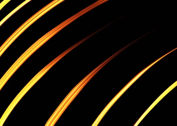Желтые и оранжевые полосы на черном фоне — стоковое фото