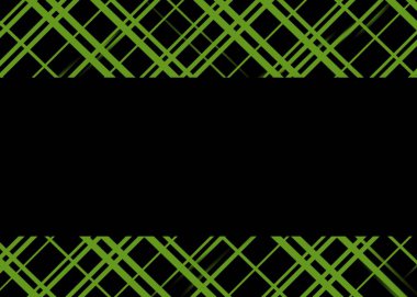 Green crossing stripes on top and bottom side of black background