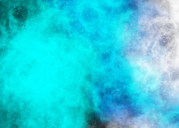 White and blue nebula on black background — Stockfoto