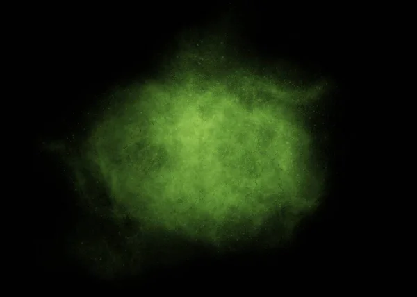 Nebulosa verde claro sobre fondo negro — Foto de Stock