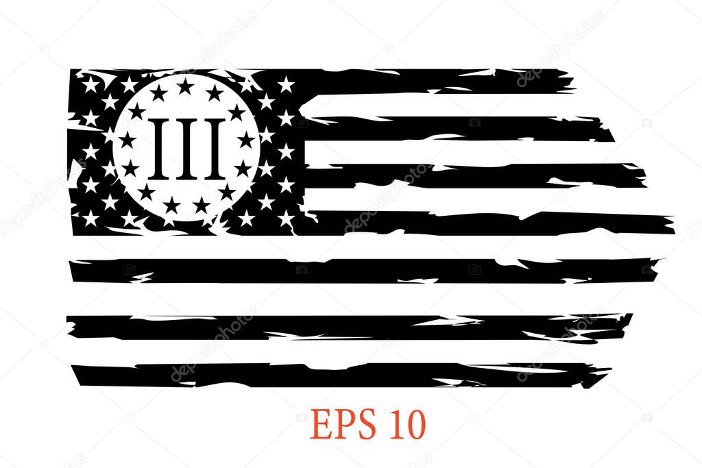 Distressed US Flag 13 Stars - US Flag