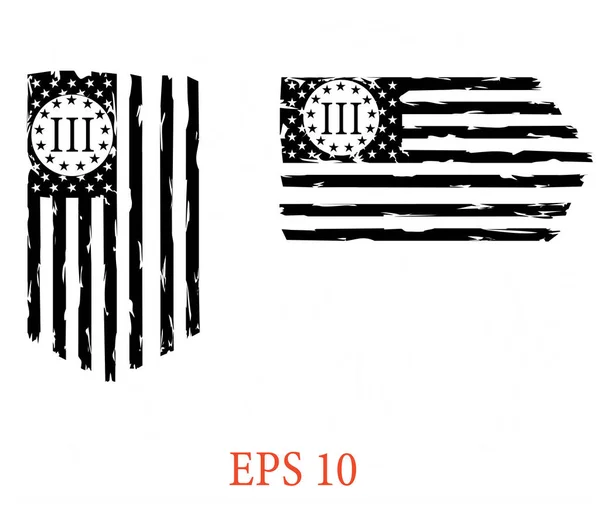 忧心忡忡的美国国旗13星 美国国旗 — 图库矢量图片