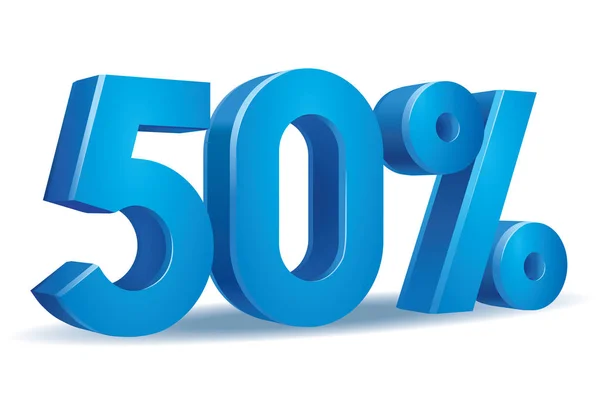 Illustration Vector Percent Blue Color White Background — Stock Vector