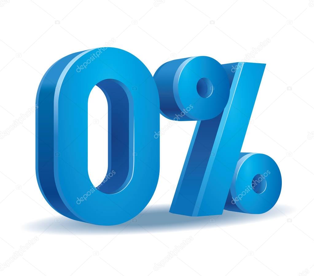 illustration Vector of 0 percent blue color in white background