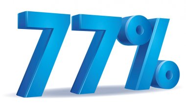 77 yüzde vektör Illustration mavi beyaz arka plan rengi