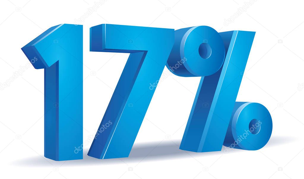 illustration Vector of 17 percent blue color in white background