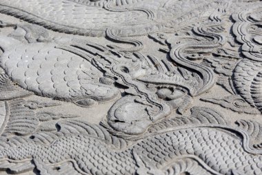 Vietnam pagoda içinde antik oymacılığı