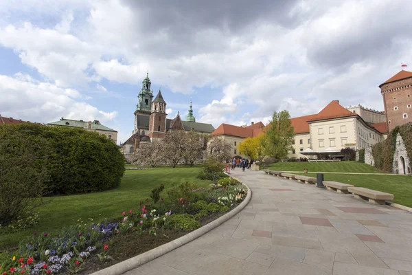 Pohled na kostel Wawel v polském Krakově — Stock fotografie