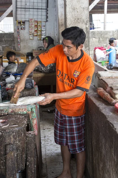 Foto del tradicional mercado tribal exótico en Indonesia — Foto de Stock