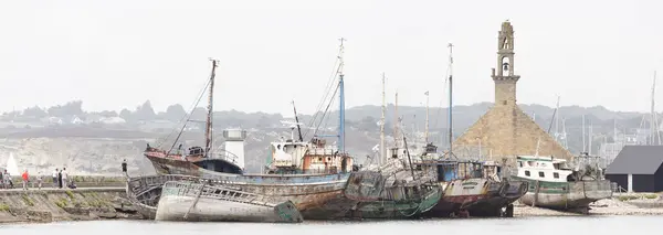 Weergave van scheepswrakken, in Camaret-Sur-Mer — Stockfoto