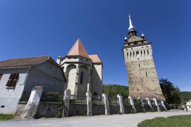 Bir bahar günü Viscri kasaba manzarası