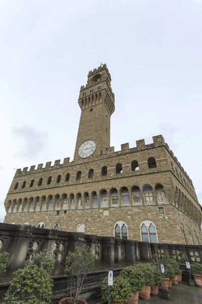 Firenze Itálie Února 2018 Pohled Palazzo Vecchio Florencii — Stock fotografie