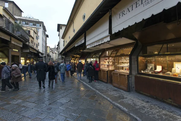Firenze Itálie Února 2018 Ulice Plná Turistů Florencii — Stock fotografie