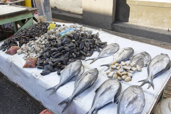 Stand Auf Dem Fischmarkt Ouvea Neukaledonien — Stockfoto