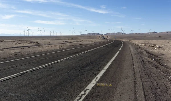 Äolisches Kraftwerk Norden Chiles Entlang Der Autobahn — Stockfoto