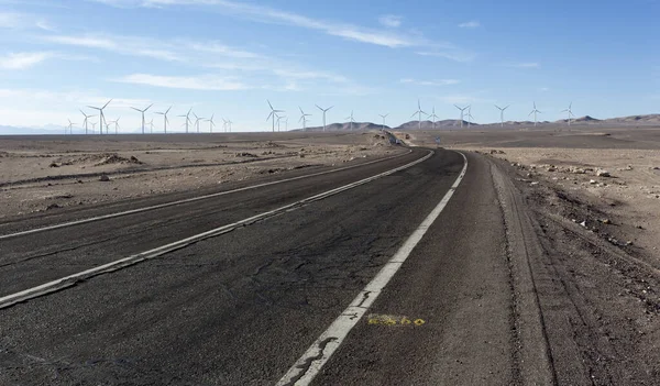 Äolisches Kraftwerk Norden Chiles Entlang Der Autobahn — Stockfoto