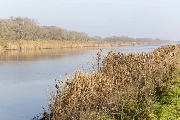 Panorama Údolí Comacchio Krajiny Řeky Itálie — Stock fotografie