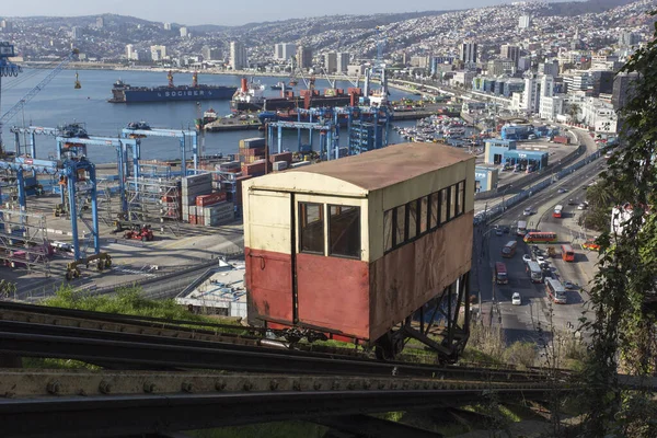 Valparaiso Chile August 2019 Historical Funicular View Valparaiso — Stock Photo, Image