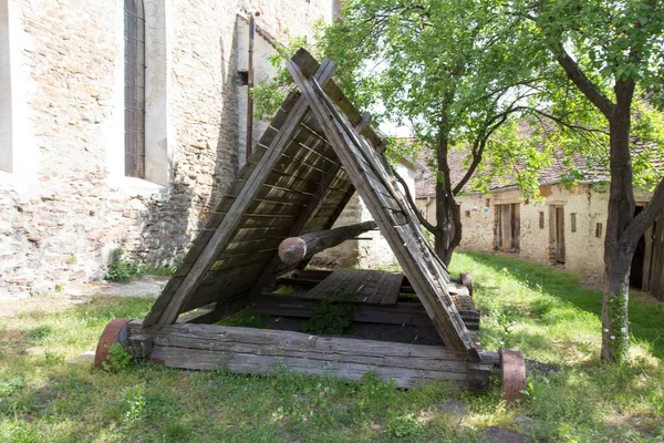 Valea Viilor Romania May 2018 Medieval Siege Ram — Stock Photo, Image