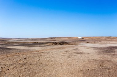İskelet Sahili, Namibya - 10 Ağustos 2018: Namibya 'nın iskelet kıyılarının ortasındaki kalıntılar